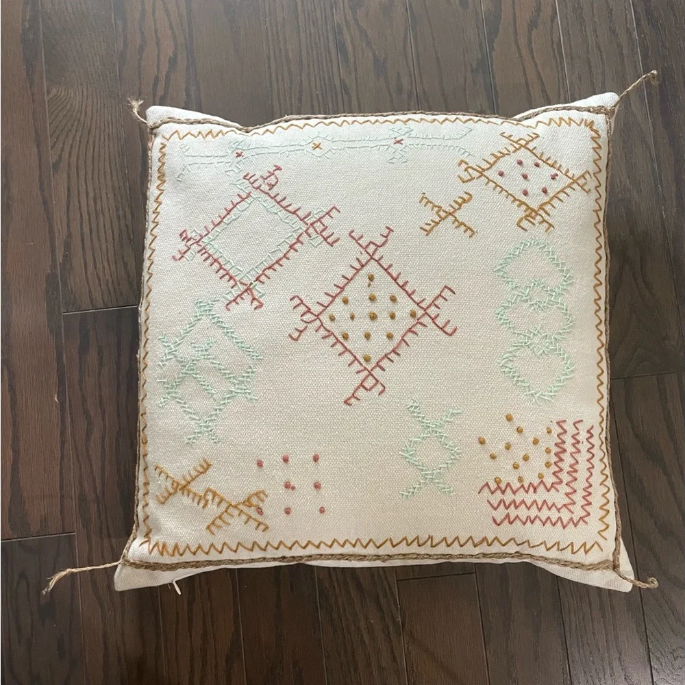 SURYA Sambramba NEW NWOT 20x20 Square Decorative embroidered pillow